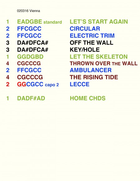 Microsoft Word - setlists 020316 Vienna A4.doc